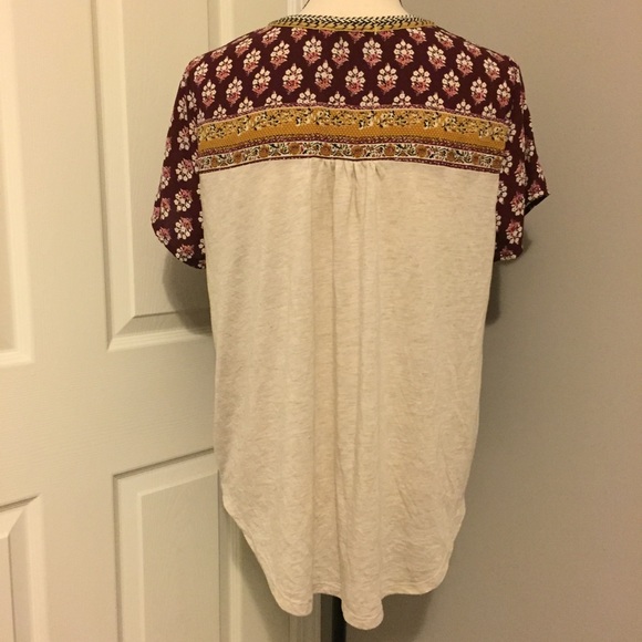 REWIND Short Sleeve Patterned Bohemian Tunic Top - Picture 2 of 5